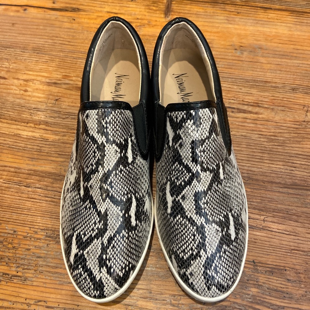 Neiman Marcus slip on snakeskin sneakers